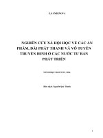 NGHIÊN CỨU XÃ HỘI HỌC VỀ CÁC ẤN PHẨM, ĐÀI PHÁT THANH VÀ VÔ TUYẾN TRUYỀN HINH Ở CÁC NƯỚC TƯ BẢN PHÁT TRIỂN