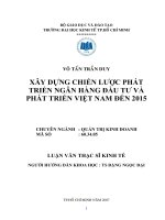 161 Xây dựng chiến lược phát triển ngân hàng đầu tư và phát triển Việt Nam đến năm 2015