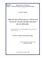 Bài giảng và bước đầu xây dựng tài liệu hỗ trợ cho phần quang hình học