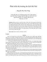 Phát triển thị trường du lịch Hà Nội