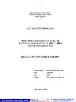 thực trạng thanh toán L/C tại ngân hàng TMCP đầu tư và phát triển việt nam