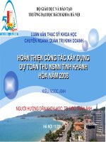 Hoàn thiện công tác xây dựng dự toán thu NSNN tỉnh Khánh Hòa năm 2008