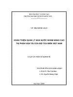 111 Hoàn thiện quản lý nhà nước nhằm nâng cao thị phần vận tải của đội tàu biển Việt Nam 