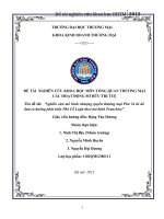 Nghiên cứu mô hình nhượng quyền thương mại Phở 24 từ đó đưa ra hướng phát triển Phở Cồ Luận theo mô hình Franchise