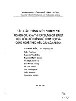 Nghiên cứu khả thi xây dựng cơ sở dữ liệu tiêu chí thống kê khoa học và công nghệ theo yêu cầu của Asean