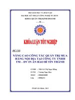 Nâng cao công tác quản trị mua hàng nội địa công ty TNHH TM-DV in ấn bao bì Tín Thành