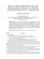 Nâng Cao Năng Lực Nhận Thức Của Học Sinh Thông Qua Dạy Học Chương Crom, Sắt, Đồng Chương Trình Hóa Học Lớp 12- Ban Nâng Cao