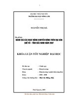 Đánh giá các hoạt động khuyến nông trên địa bàn Quế Võ - tỉnh Bắc Ninh