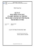 Quản lý hoạt động giảng dạy của hiệu trưởng các trường trung học cơ sở huyện Vĩnh Thạch, thành phố Cần Thơ