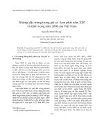 Những đặc trưng trong giá cả - lạm phát năm 2007 và triển vọng năm 2008 của Việt Nam