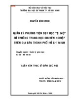 Quản lý phương tiện dạy học tại một số trường trung học chuyên nghiệp trên địa bàn thành phố Hồ Chí Minh