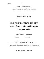 260 Giải pháp thu hút đầu tư trực tiếp nước ngoài tại Phú Quốc