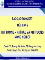 KHÍ TƯỢNG – KHÍ HẬU VÀ KHÍ TƯỢNG NÔNG NGHIỆP