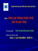 GIAN LẬN TRONG HOÀN THUẾ  GIÁ TRỊ GIA TĂNG
