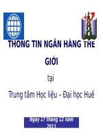 Góc thông tin ngân hàng thế giới tại trung tâm học liệu, Đại học Huế