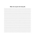 Nhận xét của giáo viên hướng dẫn