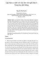 Lập luận so sánh với việc làm văn nghị luận ở THPT