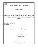 591 Định hướng giá trị nghề quản trị nhân sự của sinh viên ngành quản trị kinh doanh ở một số trường Đại học tại TP.HCM