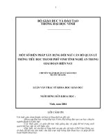 xây dựng đội ngũ cán bộ quản lý trường tiểu học thành phố Vinh tỉnh Nghệ An