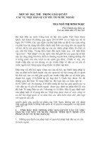 MỘT SỐ  ĐẶC THÙ  TRONG GIẢI QUYẾT CÁC VỤ VIỆC DÂN SỰ CÓ YẾU TỐ NƯỚC NGOÀI