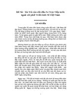 Vai trò của vốn đầu tư trực tiếp nước ngoài với phát triển kinh tế Việt Nam