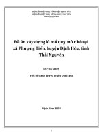 Đề án xây dựng lò mổ quy mô nhỏ tại  xã Phượng Tiến, huyện Định Hóa, tỉnh  Thái Nguyên