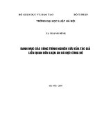 Danh mục các công trình nghiên cứu của tác giả liên quan đến luận án đã được công bố