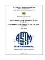 Phân tích các sản phẩm lọc dầu