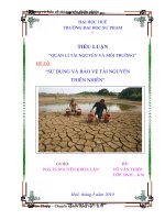 SỬ DỤNG VÀ BẢO VỆ TÀI NGUYÊN  THIÊN NHIÊN