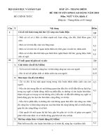 Đáp án đề thi cao đẳng năm 2010 môn văn