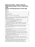 QUAN HỆ TỔ CHỨC – QUẢN LÝ ĐẤT ĐAI TRONG NÔNG NGHIỆP VÀ PHÁT TRIỂN NÔNG THÔN THỜI KỲ CHUYỂN ĐỔI KINH TẾ Ở VIỆT NAM