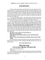 Phân tích tình hình sinh đẻ và những biện pháp chủ yếu nhằm ổn định mức sinh ở huyện Thạch Thành trong những năm qua