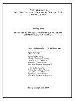 những yếu tố tác động tới kim ngạch xuất khẩu của các nhóm hàng của Việt Nam