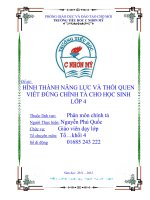 HÌNH THÀNH NĂNG LỰC VÀ THÓI QUEN VIẾT ĐÚNG CHÍNH TẢ CHO HỌC SINH LỚP 4