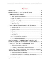 Phân tích hiệu quả tín dụng công thương nghiệp tại Chi nhánh NHNN&PTNT Hà Thành