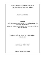 LIÊN KẾT TRONG PHONG CÁCH VĂN BẢN THÔNG TẤN BÁO CHÍ TIẾNG VIỆT