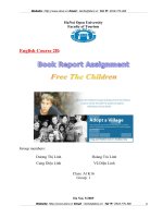 BOOK REPORT ASSIGNMENT FREE THE CHILDREN