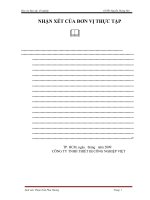 Báo cáo thực tập tại công ty TNHH thiết bị công nghiệp Việt