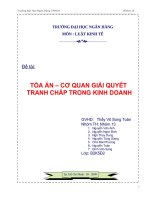 TÒA ÁN – CƠ QUAN GIẢI QUYẾT  TRANH CHẤP TRONG KINH DOANH