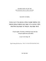 Áp lực ứng dụng công nghệ thông tin trong hoạt động dạy học của giảng viên trường đại học sư phạm, đại học huế