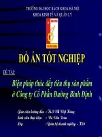 Biện pháp thúc đẩy tiêu thụ sản phẩm ở Công ty cổ phần đường Bình ĐỊnh