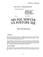Ms SQL server và postgre SQl