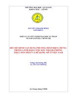 HỒ CHÍMINH VẬNDỤNG PHƯƠNG PHÁP BIỆN CHỨNG TRONG LÃNH ĐẠO CUỘC ĐẤUT RANH CHỐNG THỰC DÂN PHÁP VÀ ĐẾ QUỐC MỸ Ở VIỆTNAM