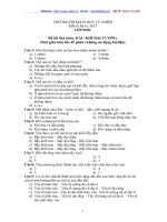 Đề thi thử môn: DẦU KHÍ ĐẠI CƯƠNG