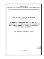336 Nghiên cứu cơ sở khoa học và thực tiễn nhằm đề xuất các chính sách, giải pháp bảo vệ môi trường và phát triển bền vững kinh tế trang trại tại Việt Nam