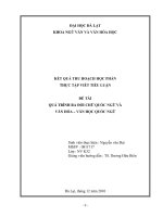 Quá trình ra đời chữ quóc ngữ và văn hóa - văn học quốc ngữ