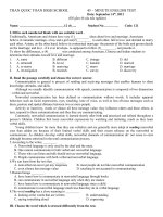 Dề kiểm tra môn tiếng anh khối 12