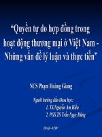 Quyền tự do hợp đồng trong hoạt động thương mại ở Việt Nam