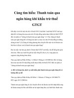 Thanh toán qua ngân hàng khi khấu trừ thuế GTGT