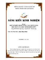 MỘT SỐ BIỆN PHÁP NÂNG CAO CHẤT LƯỢNG HỌC HÁT CỦA HỌC SINH KHỐI LỚP 9